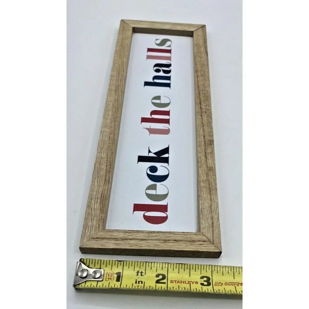 Lot of 3 Christmas Holiday Winter Wooden Decor Hanging Signs 7-10 